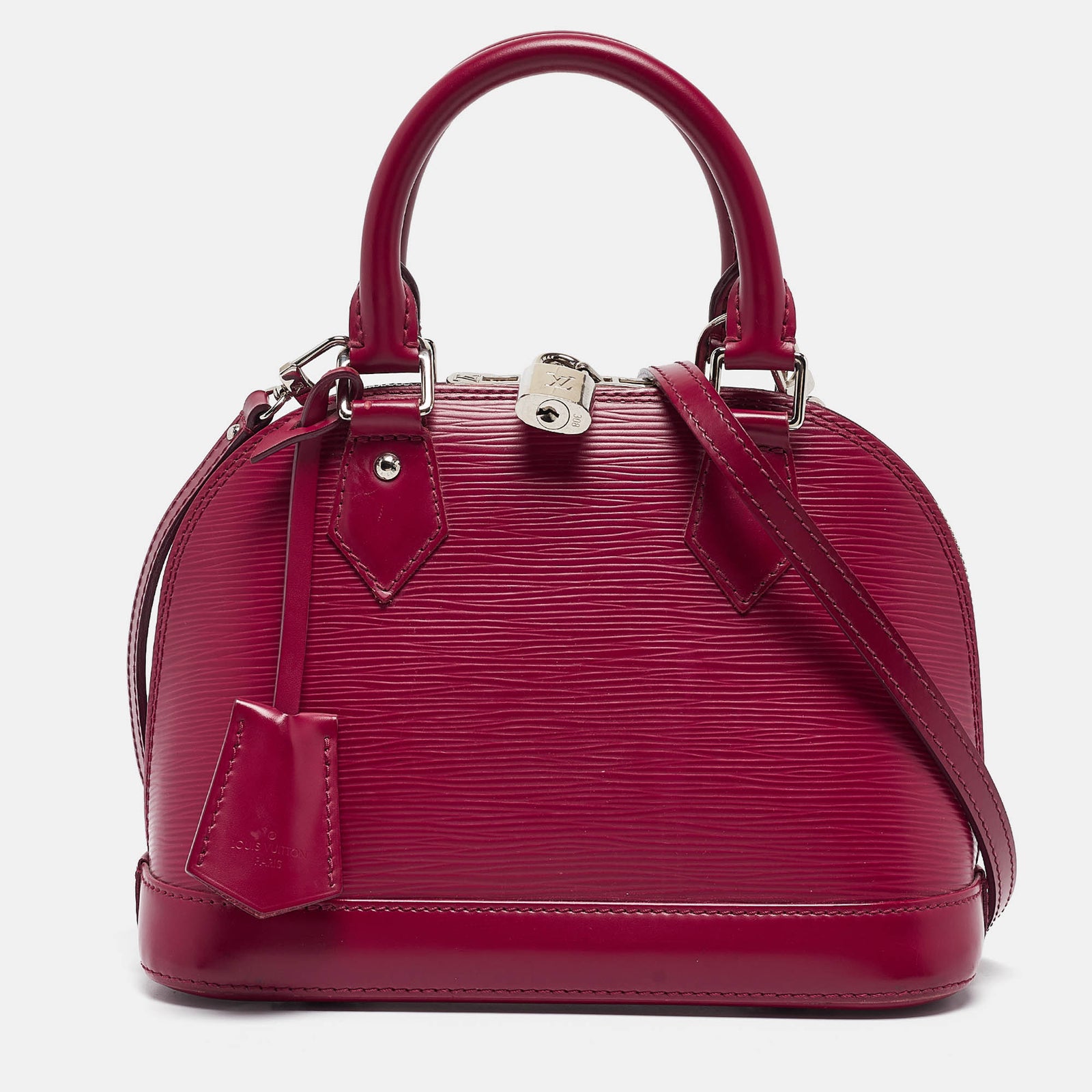 Louis Vuitton Sac Alma BB en cuir épi fuchsia