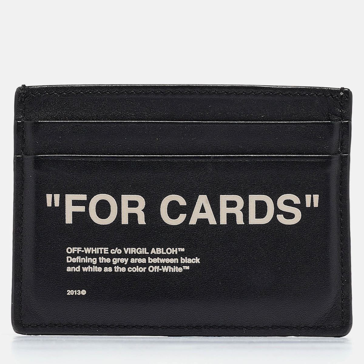 Off-White Black/White Leather Slogan Card Holder
