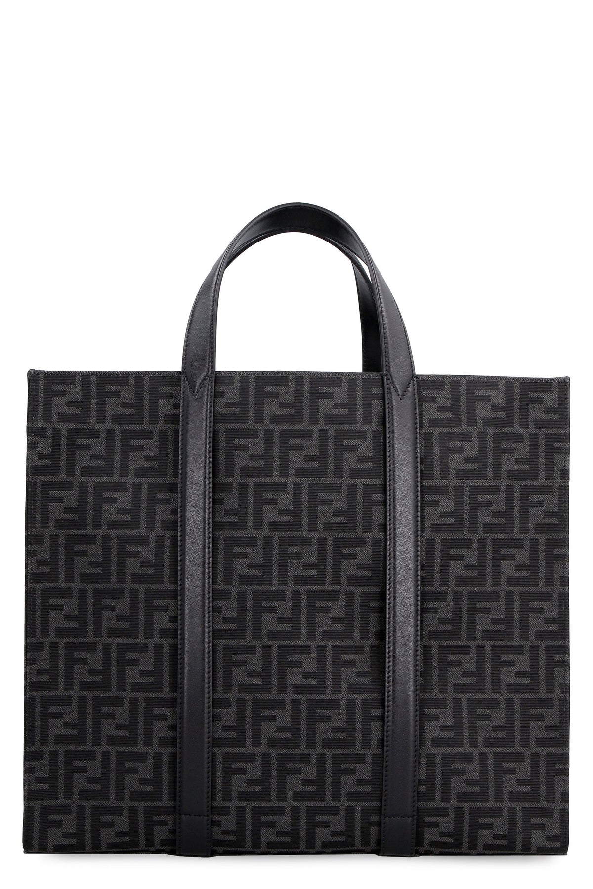 Fendi Men's Ff Jacquard Shopper in Black | 7VA390AG0M