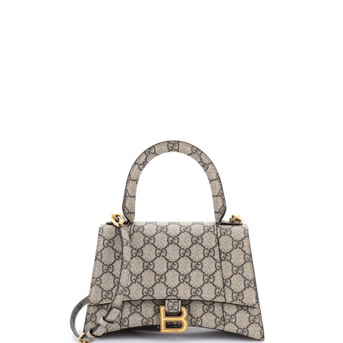 GUCCI x Balenciaga The Hacker Project Hourglass Top Handle Bag GG Coated Canvas Small