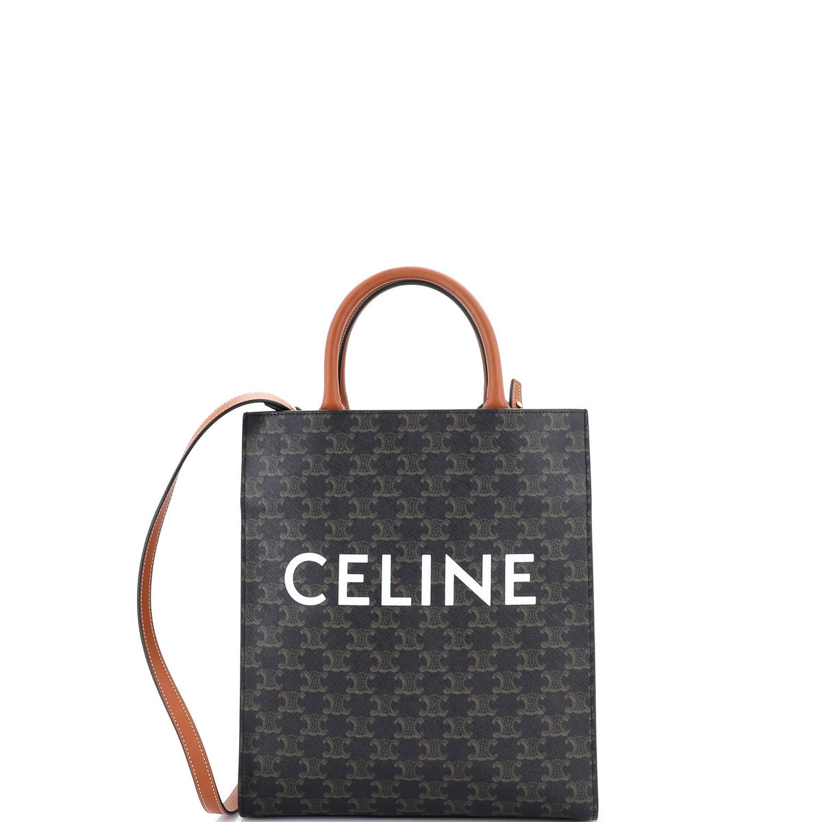 Celine CELINE Vertical Cabas Tote Triomphe Coated Canvas Small