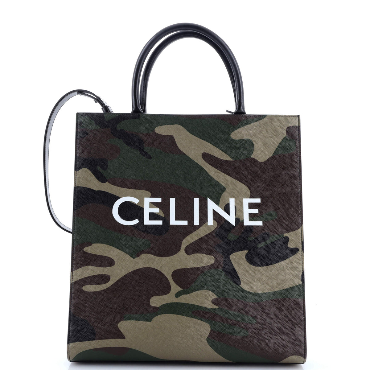 Celine CELINE Vertical Cabas Tote Camouflage Coated Canvas Medium