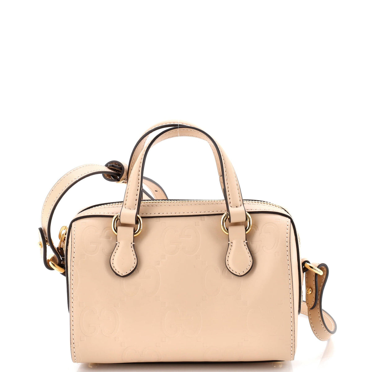 Gucci GUCCI Convertible Top Handle Bag Jumbo GG Embossed Leather Mini