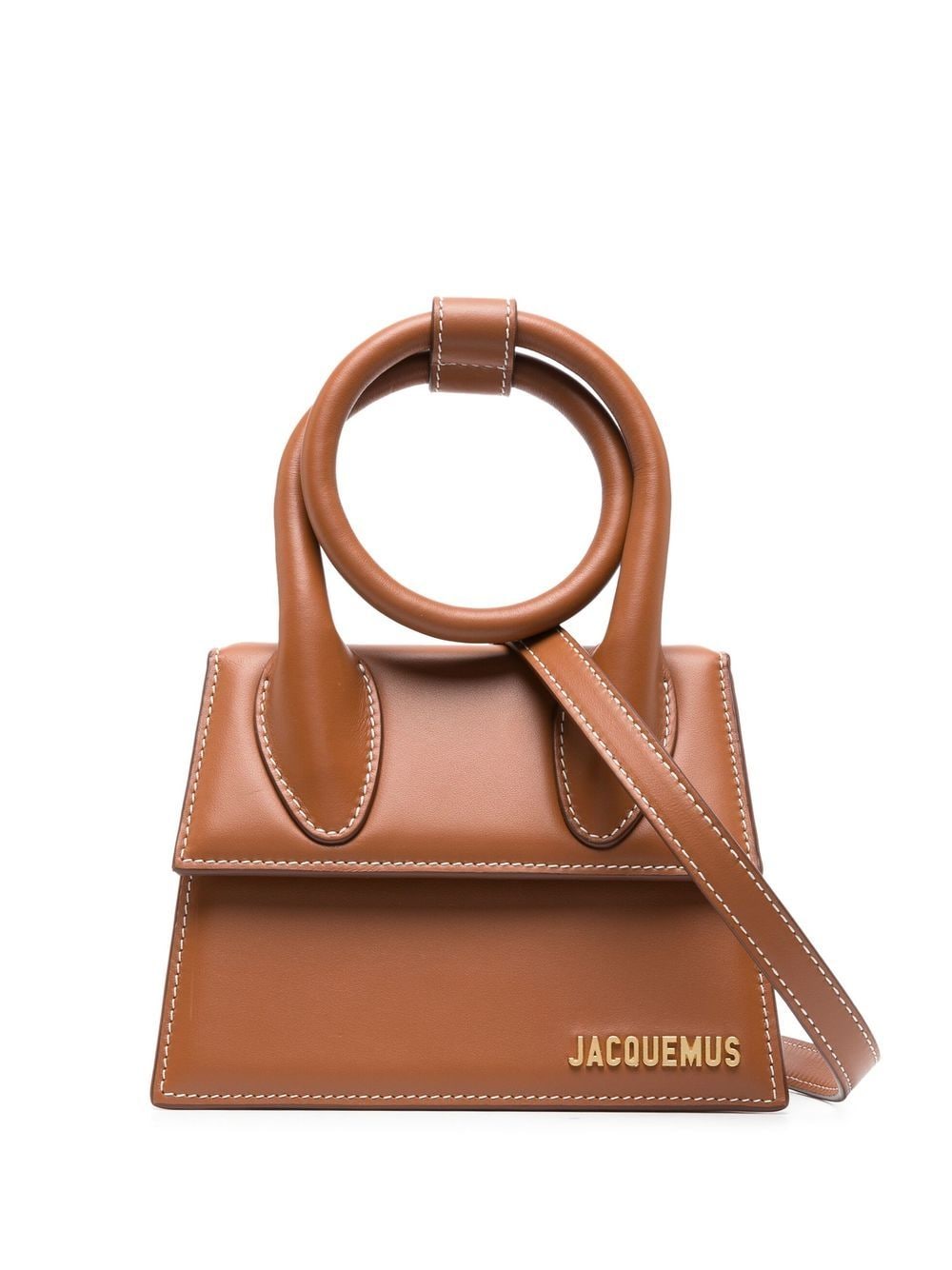 Jacquemus Women's Le Chiquito Noeud Leather Handbag in Leather Brown | Size UNI | 213BA005