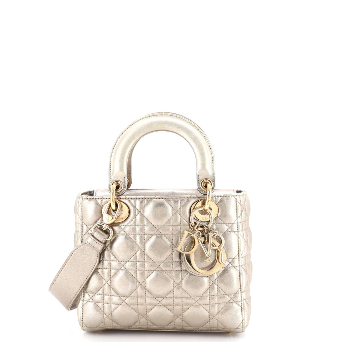 Christian Dior My ABCDior Lady Dior Bag Metallic Cannage Quilt Leather