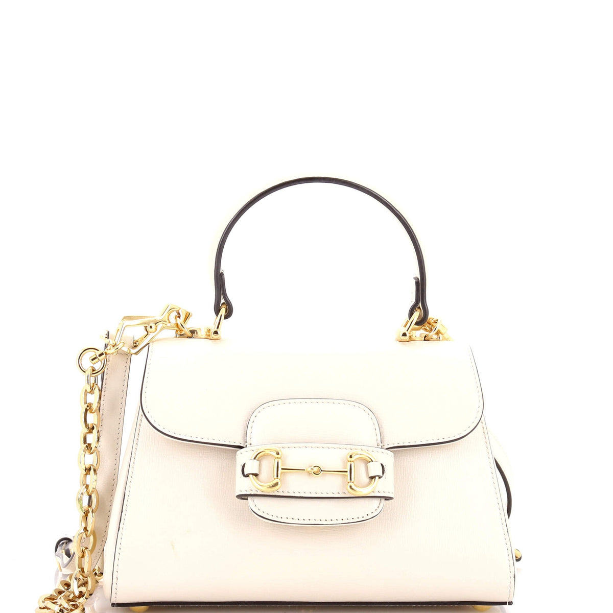 Gucci GUCCI Horsebit 1955 Top Handle Flap Bag Leather Mini