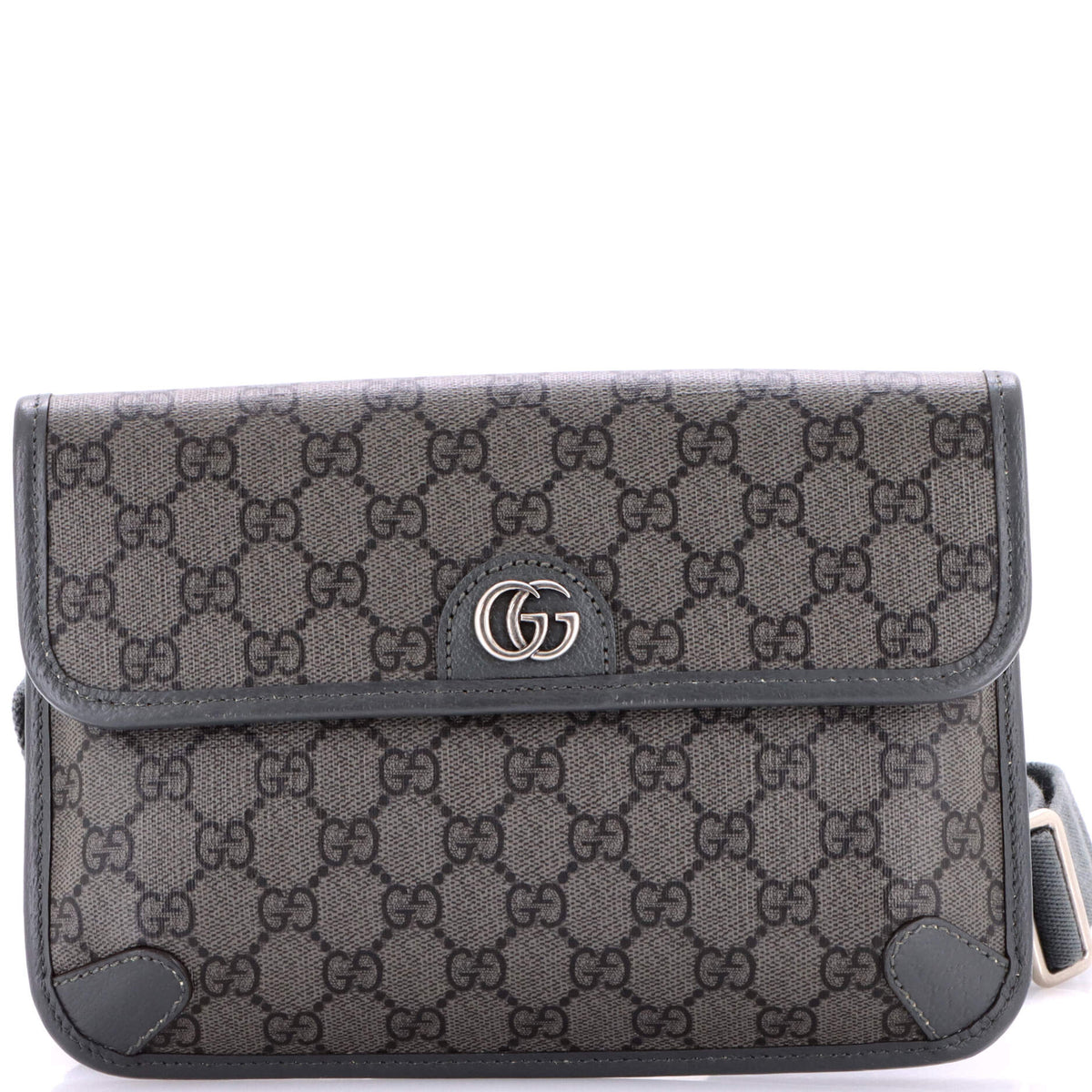 Gucci GUCCI Ophidia Flap Belt Bag GG Coated Canvas with Leather