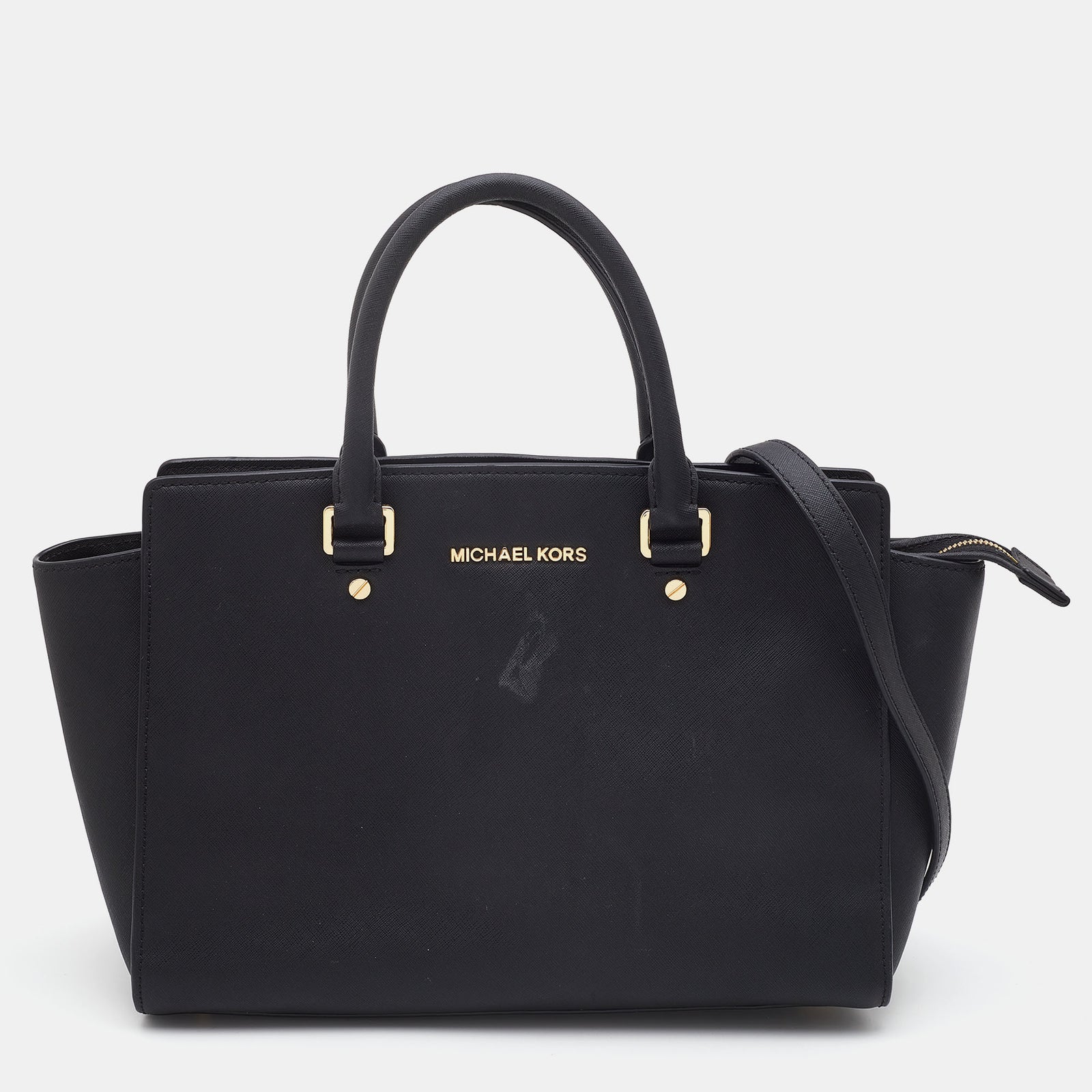 Michael Kors Black Leather Selma Satchel