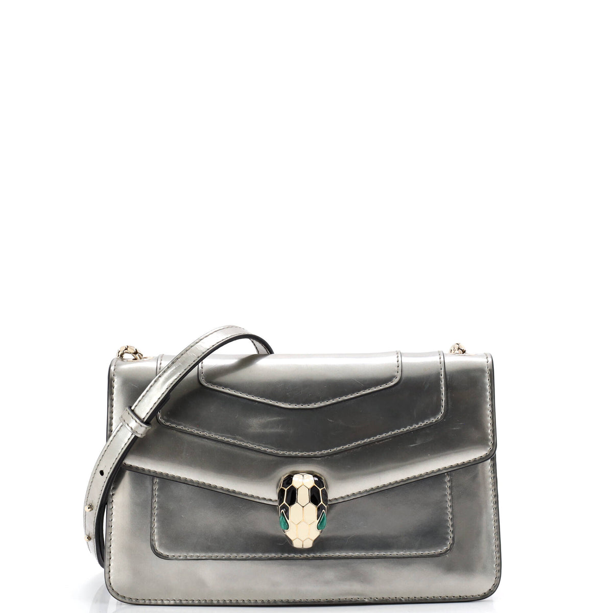 Bvlgari BVLGARI Serpenti Forever Shoulder Bag Metallic Leather Small