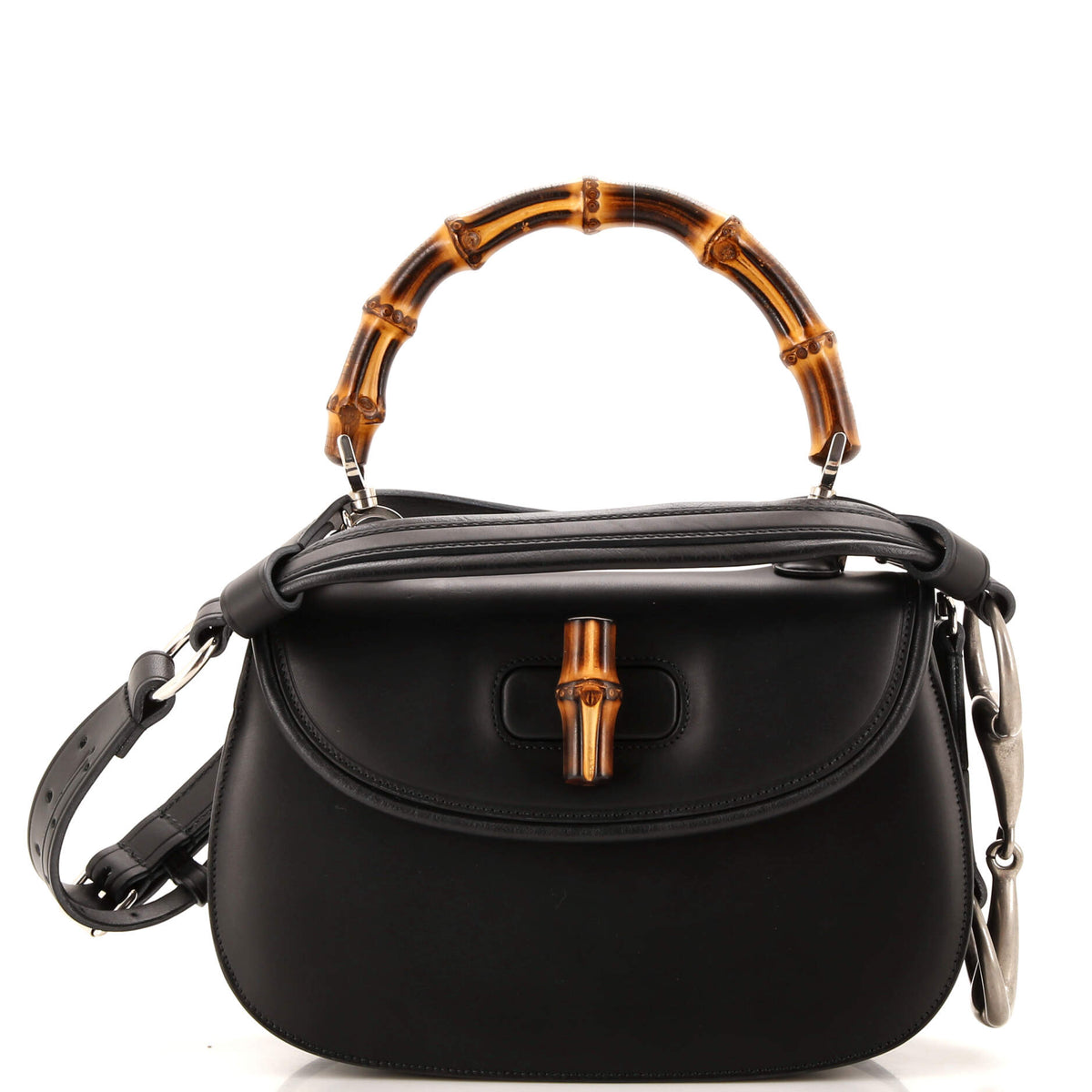 Gucci GUCCI Bamboo 1947 Top Handle Bag Leather Small