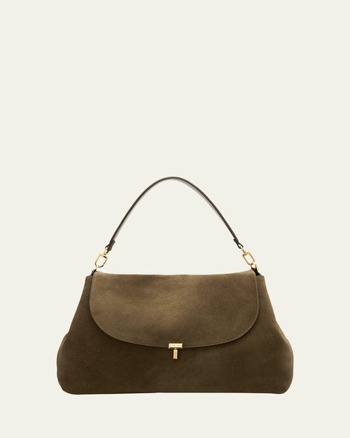 T-Lock Suede Shoulder Bag