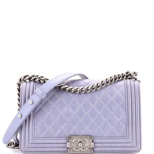 CHANEL Boy Flap Bag Quilted Lambskin Old Medium