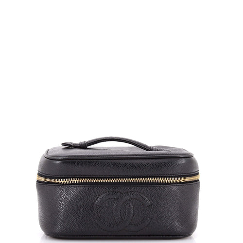CHANEL Vintage Timeless Cosmetic Case Caviar Medium