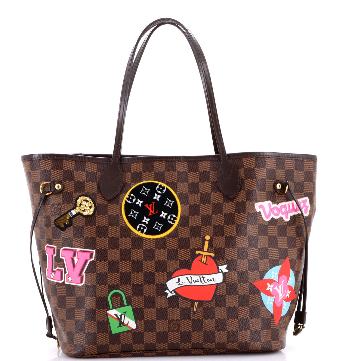 Louis Vuitton Neverfull NM Tote Limited Edition Patches Damier MM