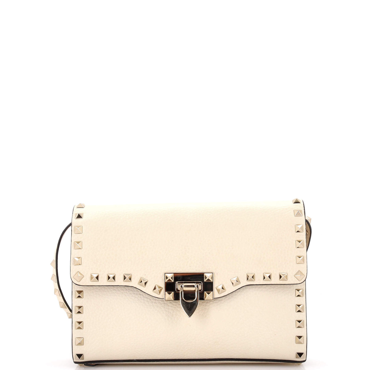 Valentino VALENTINO GARAVANI Rockstud Flip Lock Flap Bag Leather Medium