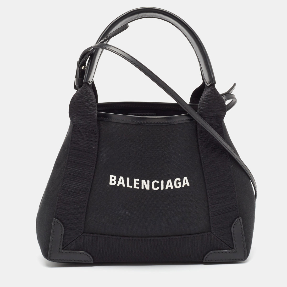 Balenciaga Black Canvas Leather XS Tote