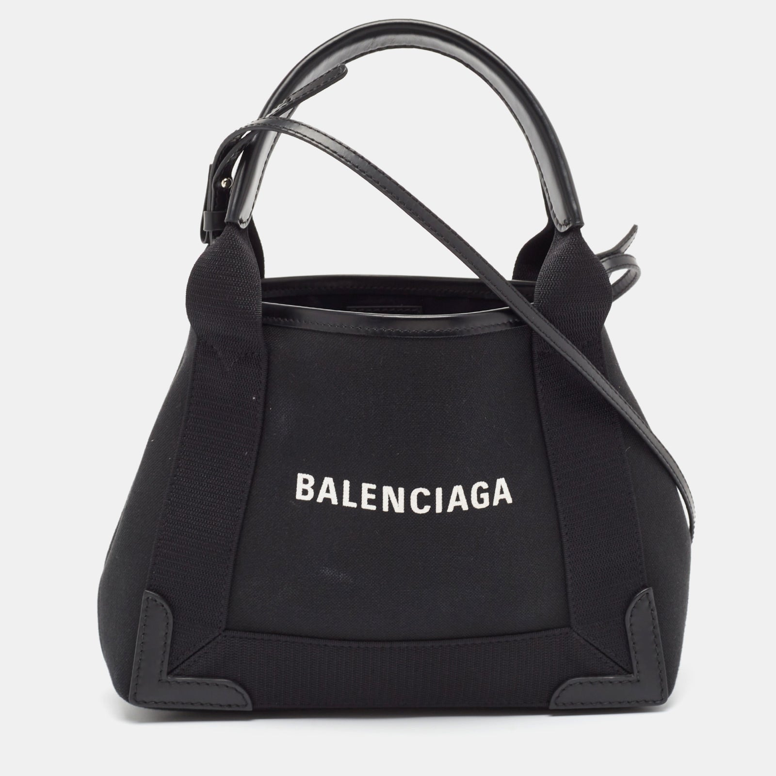 Balenciaga Schwarze XS-Tragetasche aus Canvas-Leder