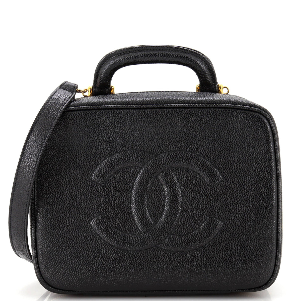 Chanel CHANEL Vintage Timeless Zip Around Vanity Case Caviar Medium