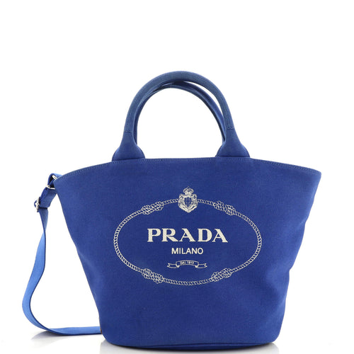 PRADA Canapa Convertible Shopping Tote Canvas Medium