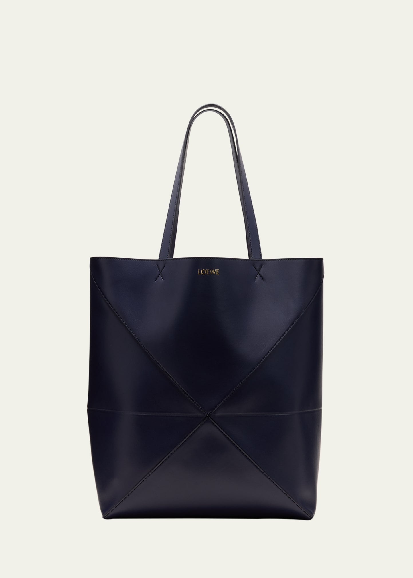 Loewe Puzzle Fold Large Tote Bag in Shiny Leather