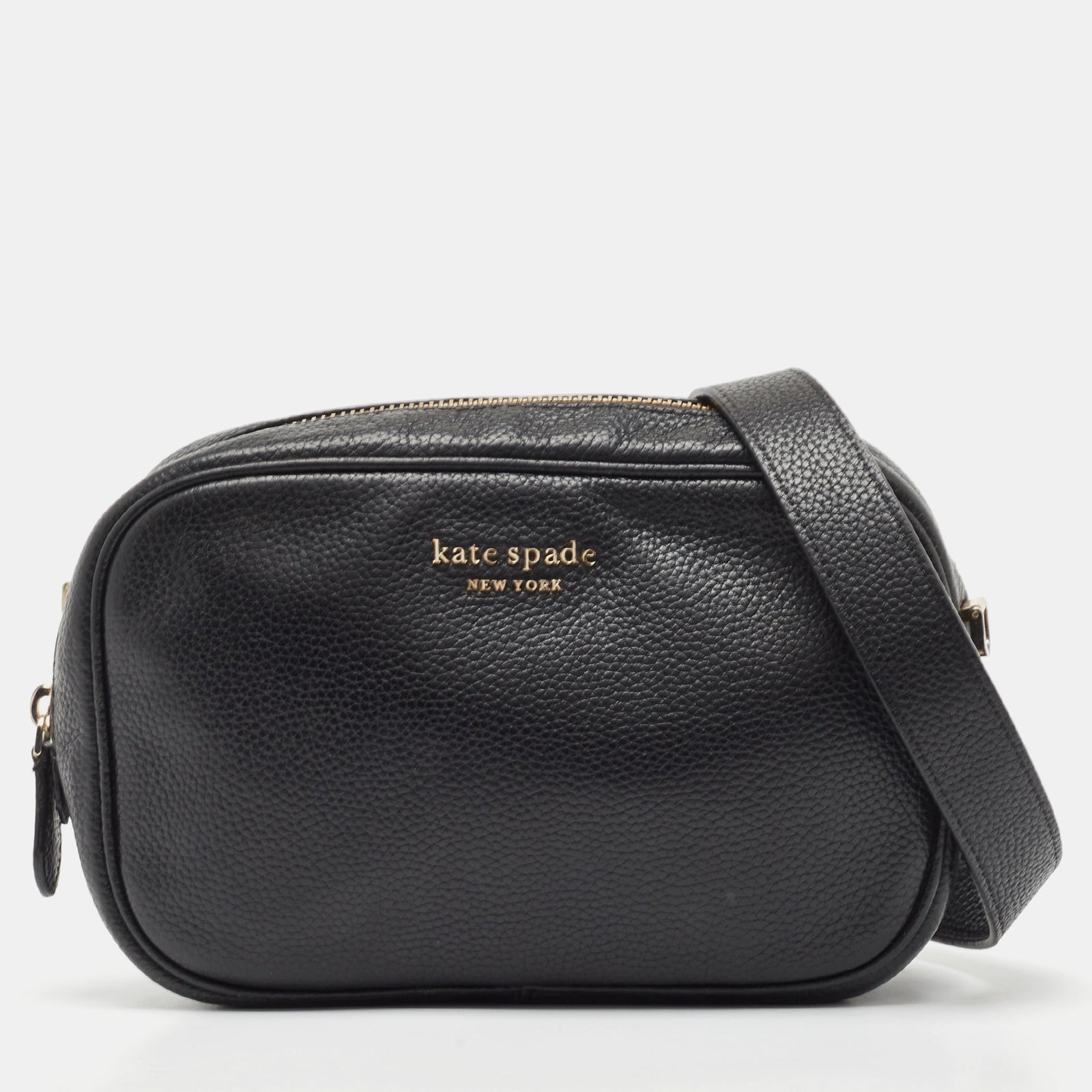 Kate Spade Schwarze Umhängetasche aus Leder für die Kamera