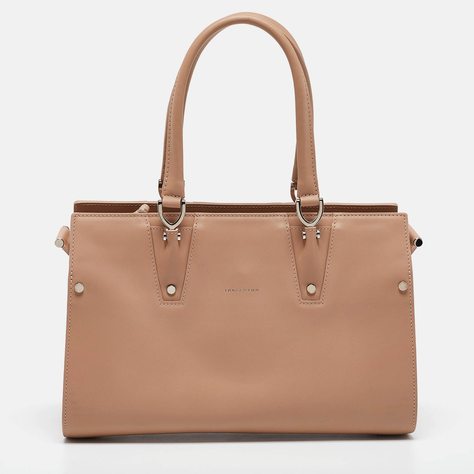 Longchamp Beige Leather Small Paris Premiere Tote