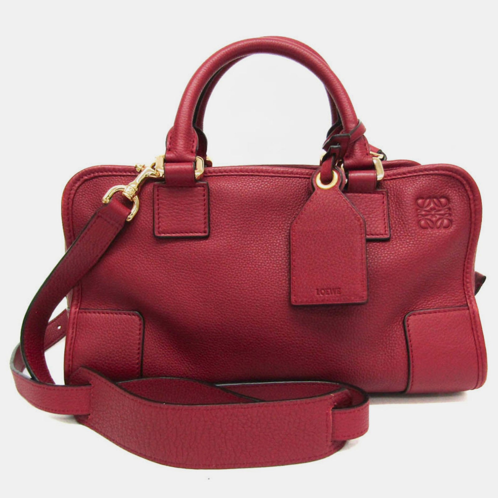 Loewe Bordeauxrote Amazona-Lederhandtasche