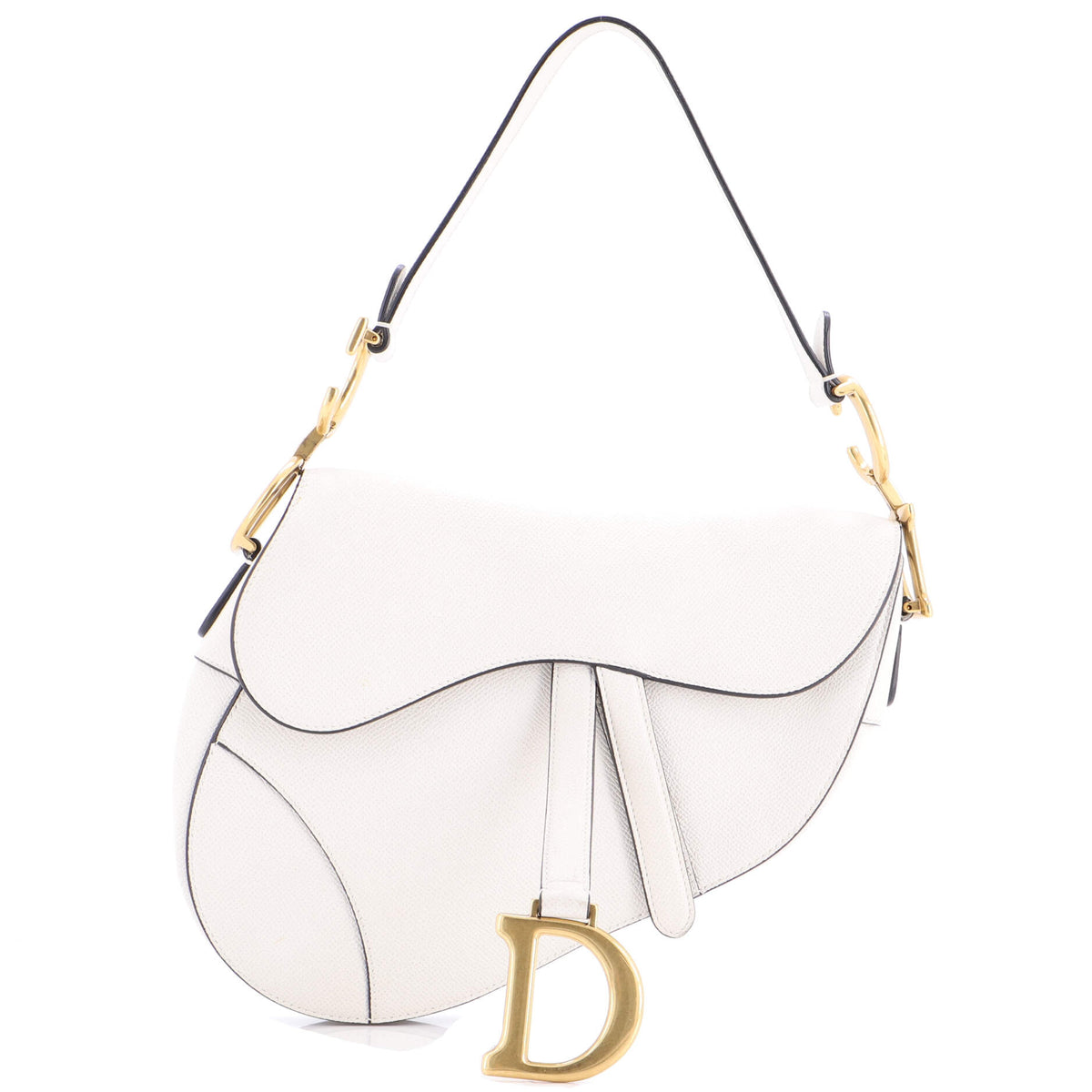 Christian Dior Saddle Handbag Leather Medium