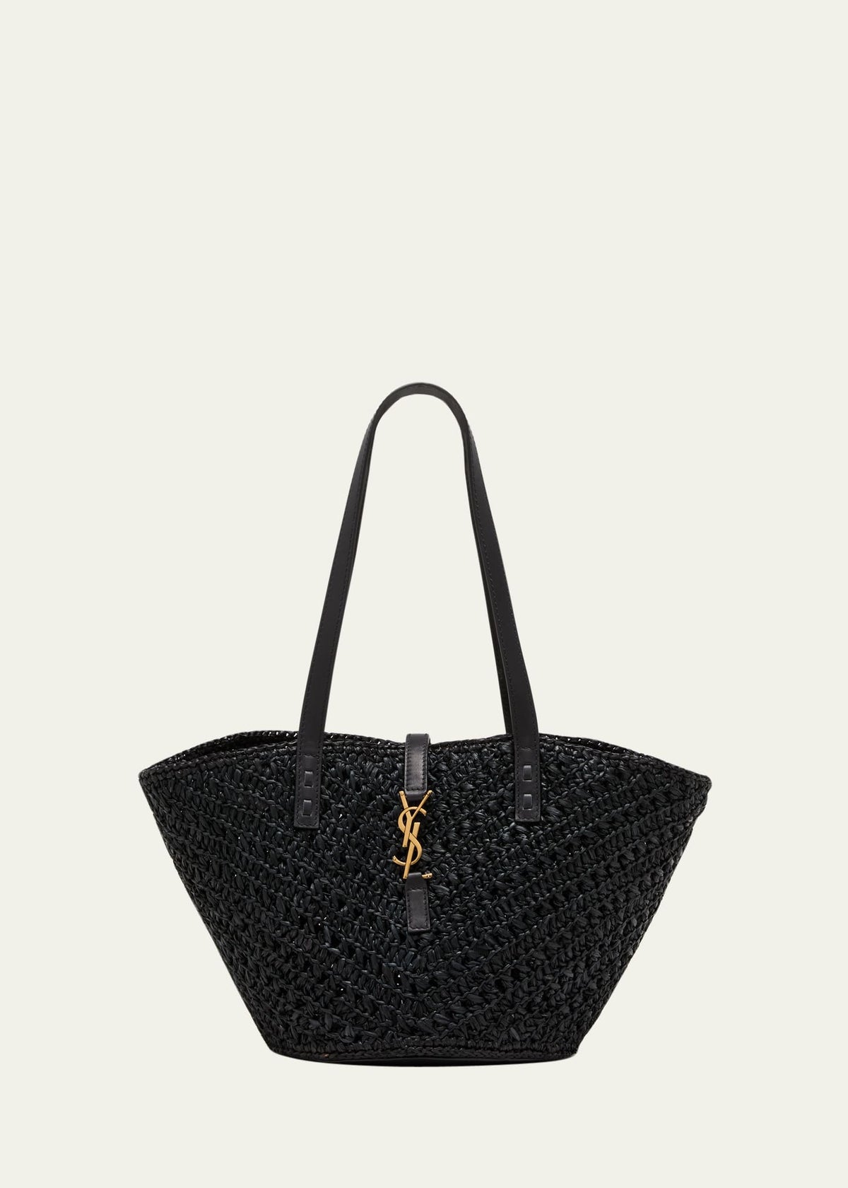 Saint Laurent Panier Small YSL Tote Bag in Raffia