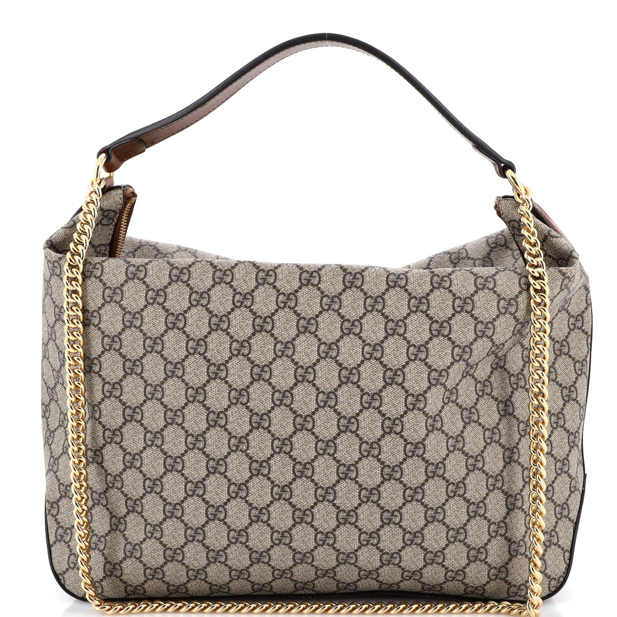 Gucci GUCCI Chain Hobo GG Coated Canvas Large