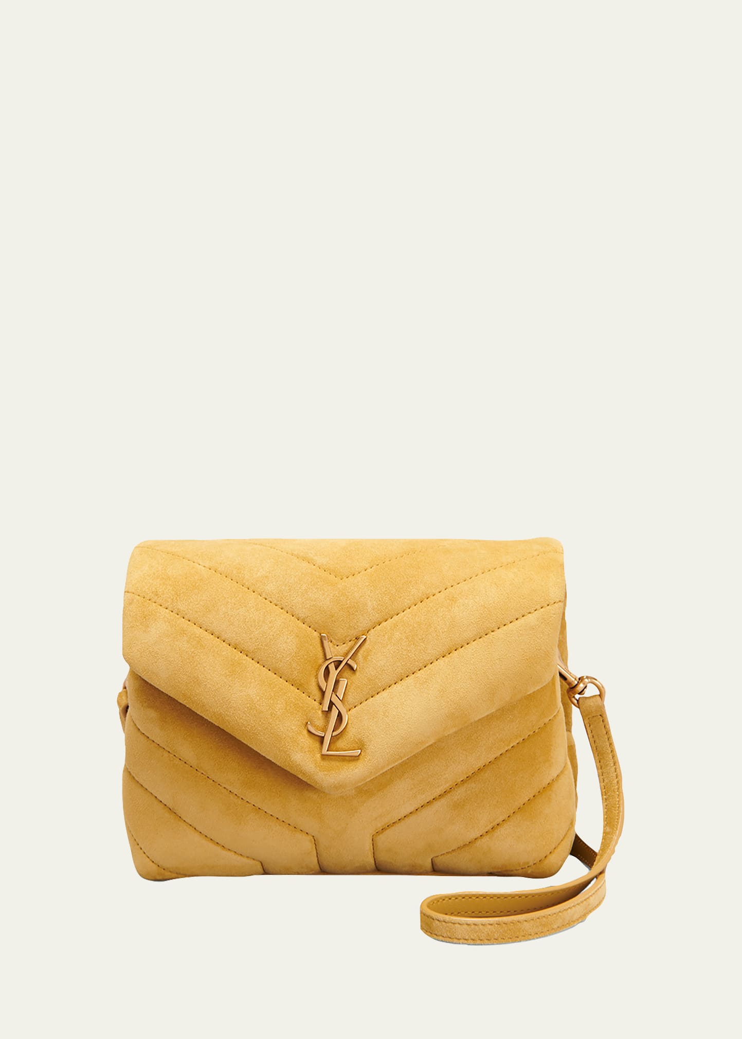 Saint Laurent Loulou Toy YSL Crossbody Bag in Quilted Suede