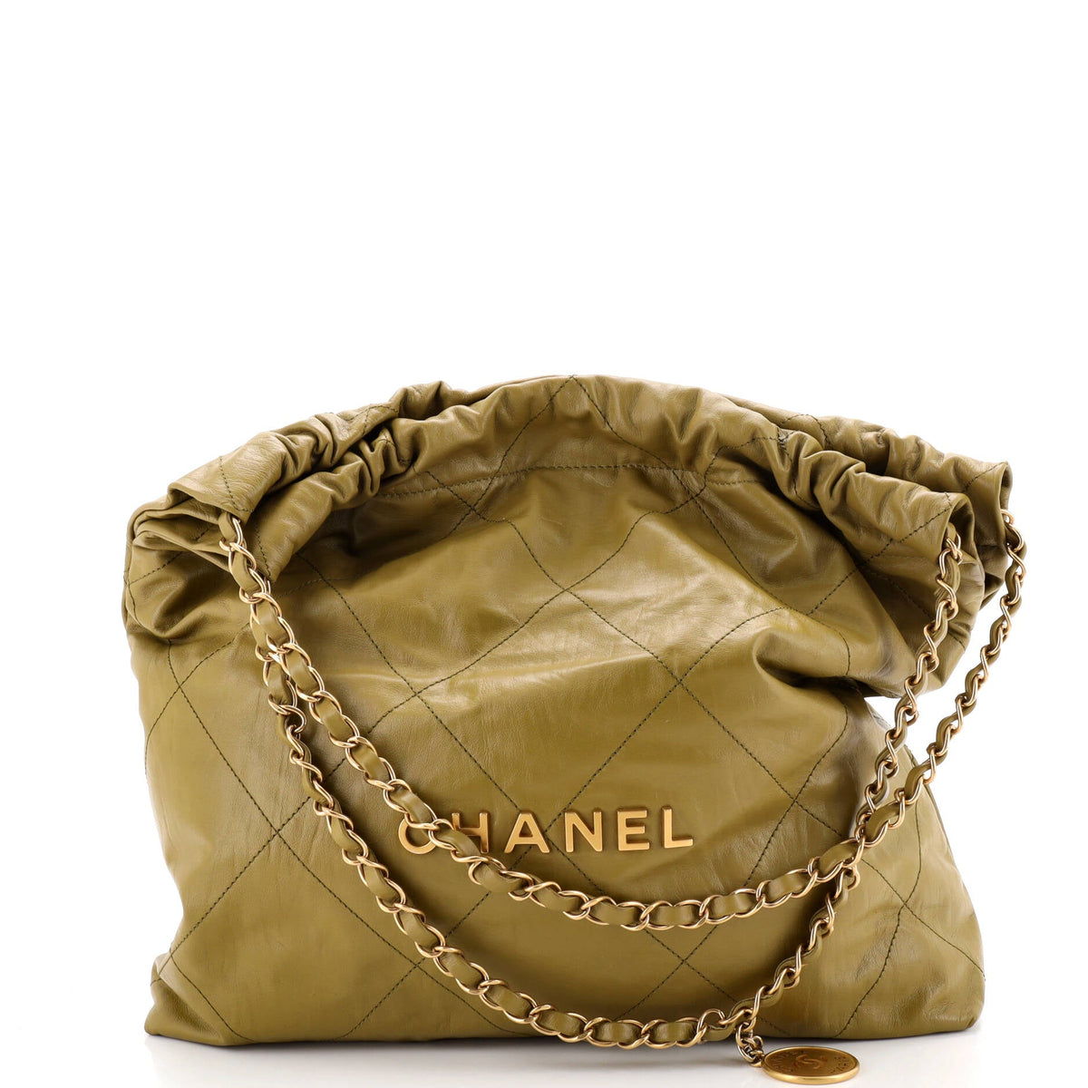 Chanel CHANEL 22 Chain Hobo Quilted Calfskin Medium