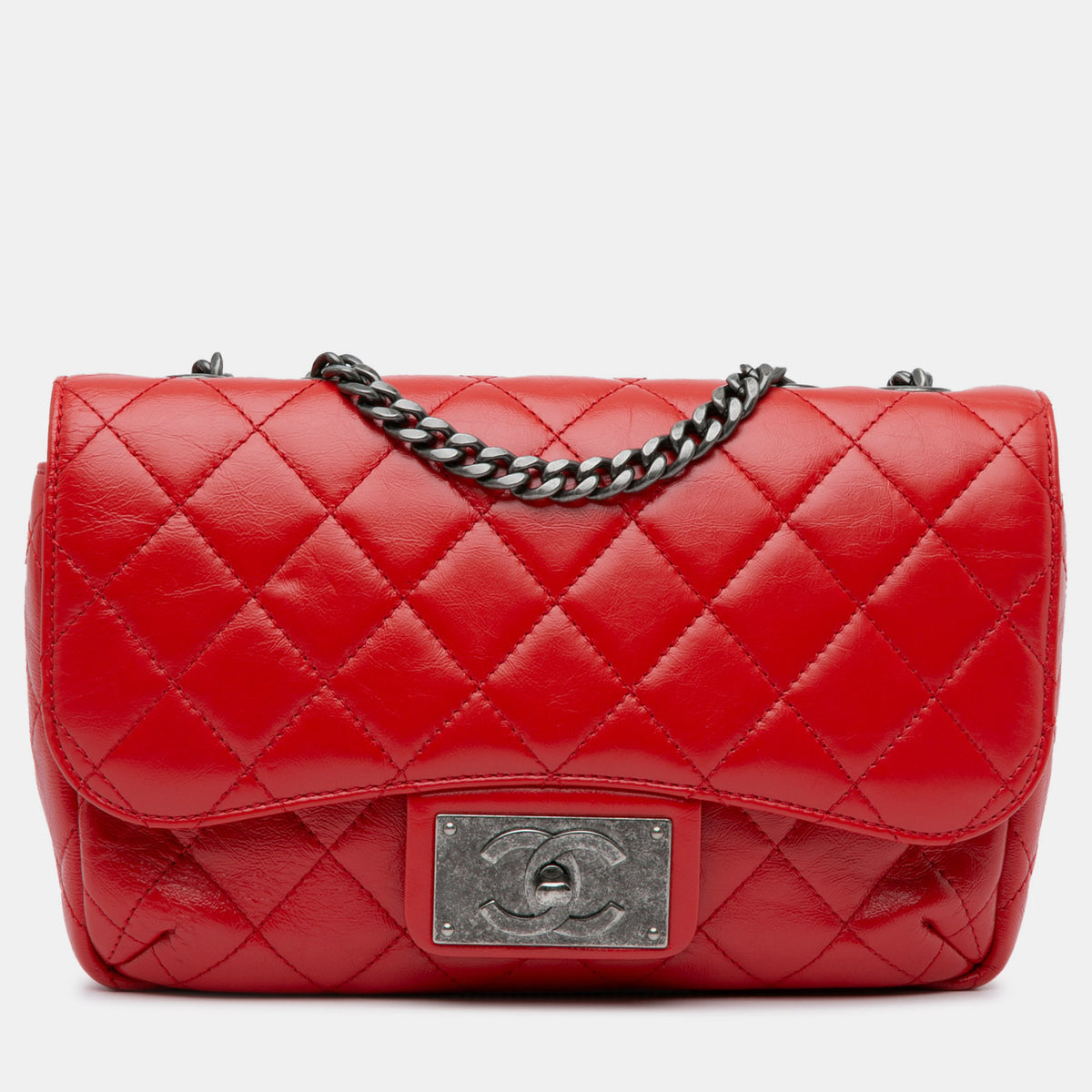 Chanel CC Crinkled Calfskin Chain Flap Bag