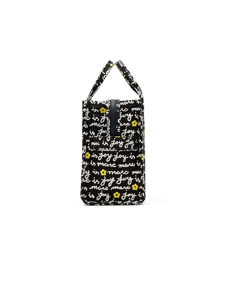 Marc Jacobs Marc Jacobs Medium Text - Print Cotton Canvas Tote Bag - Black