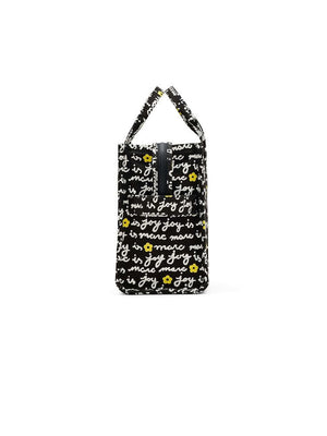 Marc Jacobs Medium Text - Print Cotton Canvas Tote Bag - Black