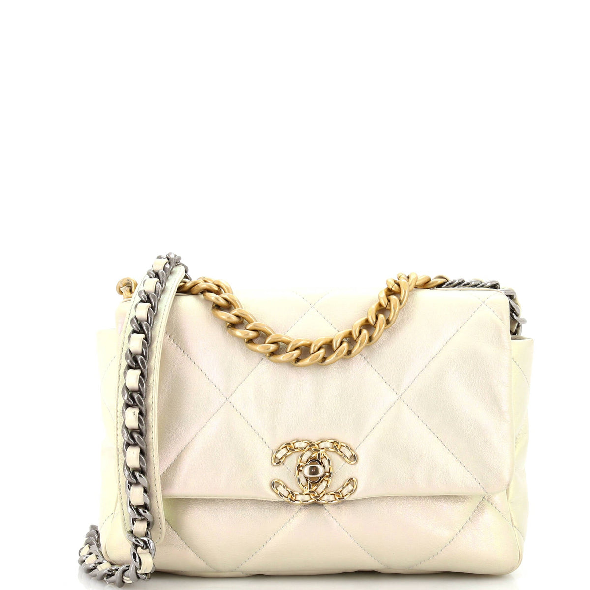 Chanel CHANEL 19 Flap Bag Quilted Iridescent Calfskin Medium