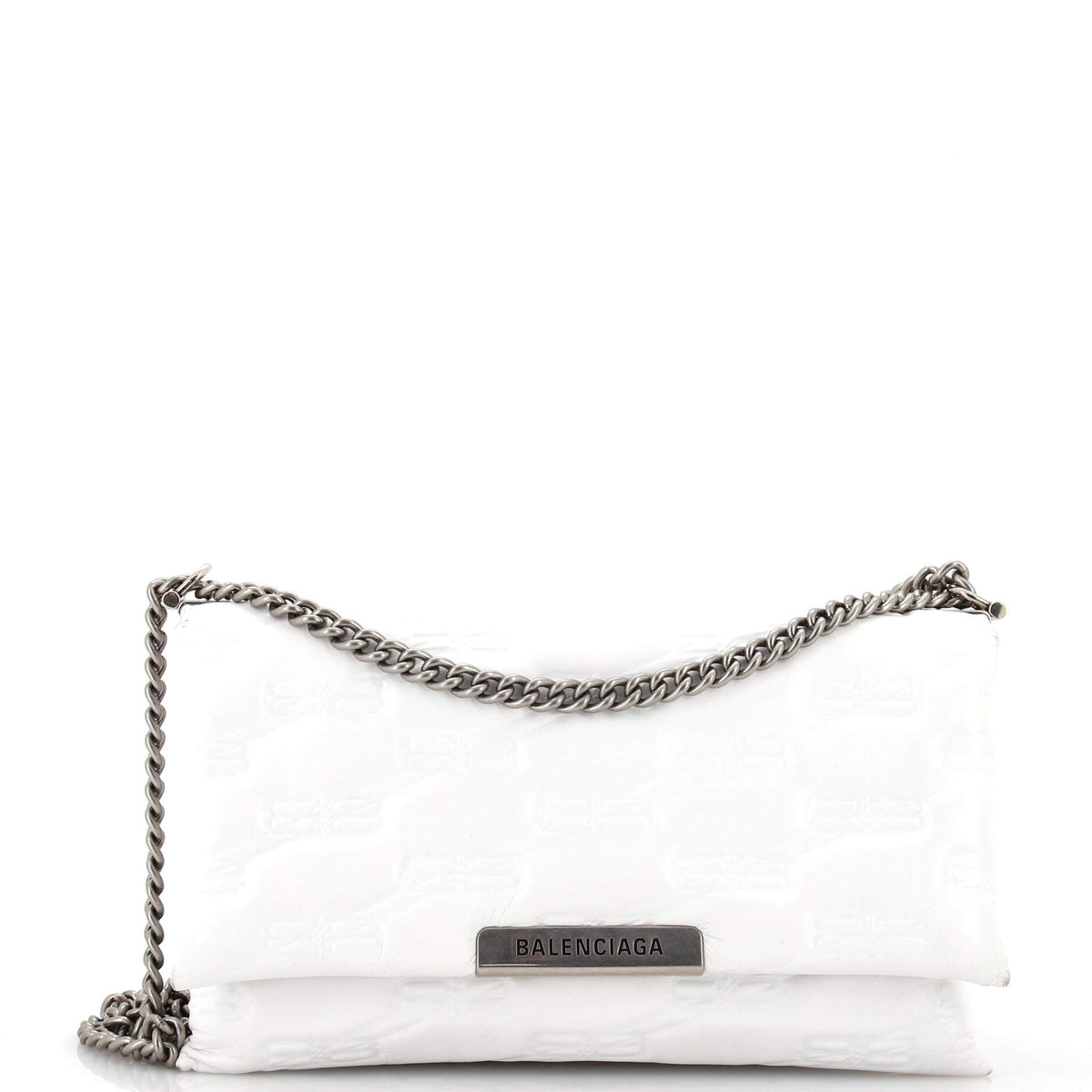 Balenciaga Triplet Shoulder Bag Monogram Embossed Leather Medium