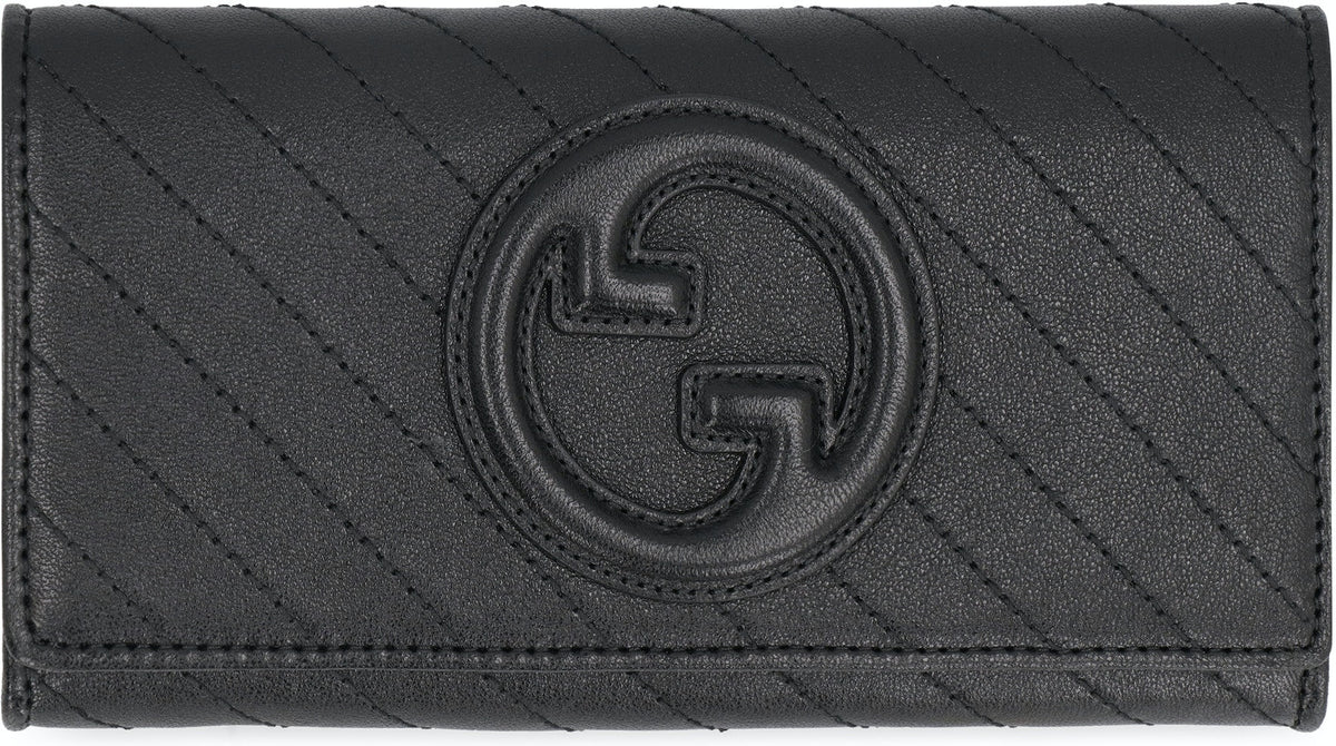 Gucci Women's Blondie Continental Wallet In Leather in Black | 760302AACP7 Color 1000