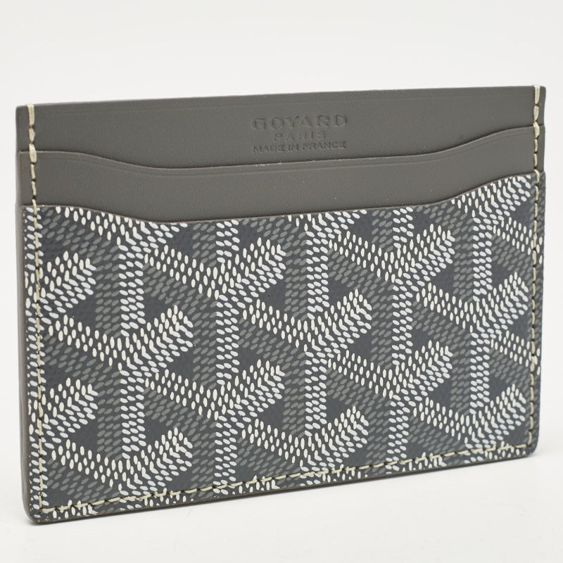 Goyard Graues Saint Sulpice-Kartenetui aus beschichtetem Canvas und Leder von Goyardine