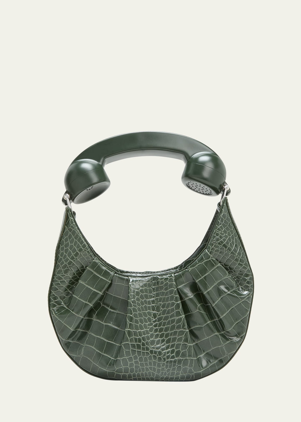 Phone Croc-Embossed Hobo Bag