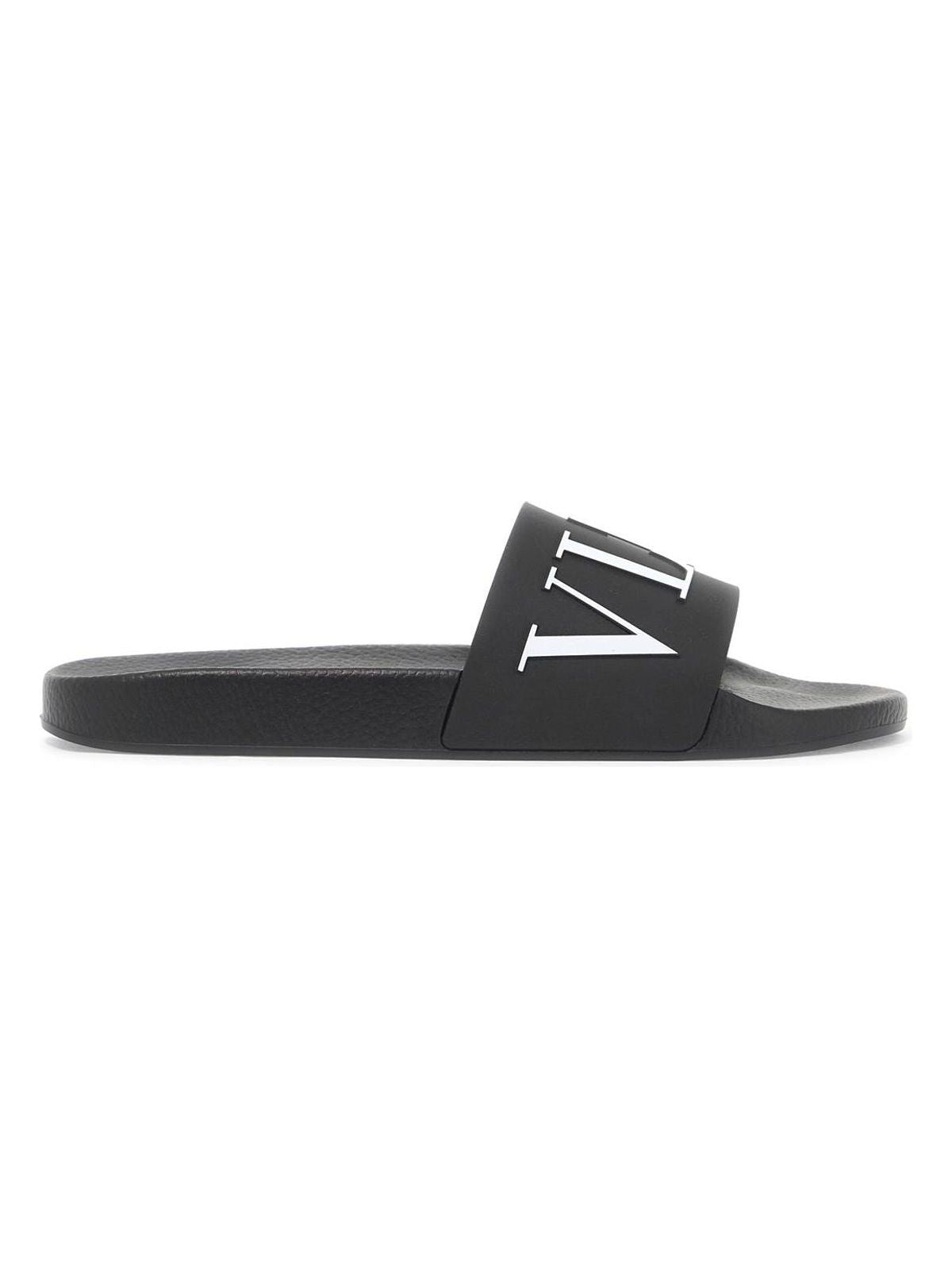 Valentino Garavani Men's Vltn Rubber Slides in Nero | Size 41 | 5Y2S0873SYE