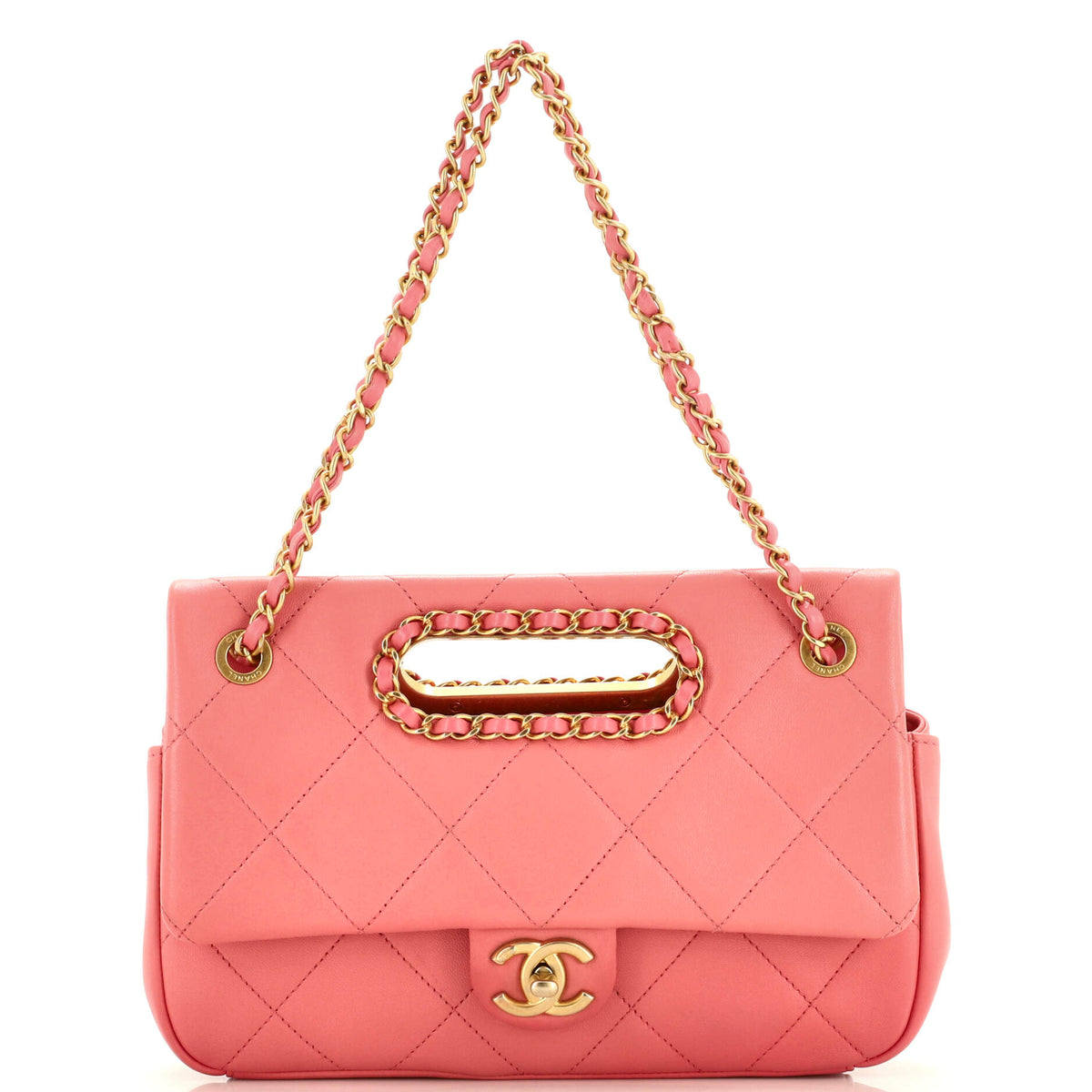 Chanel CHANEL A Real Catch Flap Bag Quilted Lambskin Medium