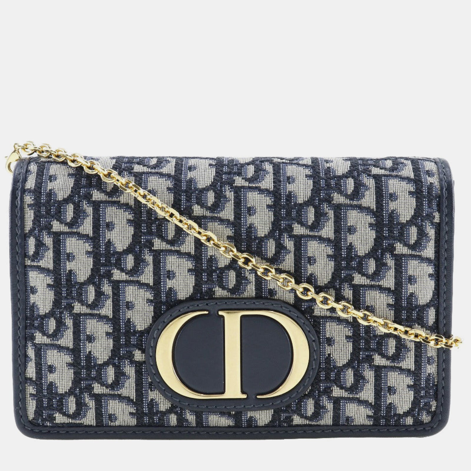 Dior Navy Canvas 30 Montaigne shoulder Bag