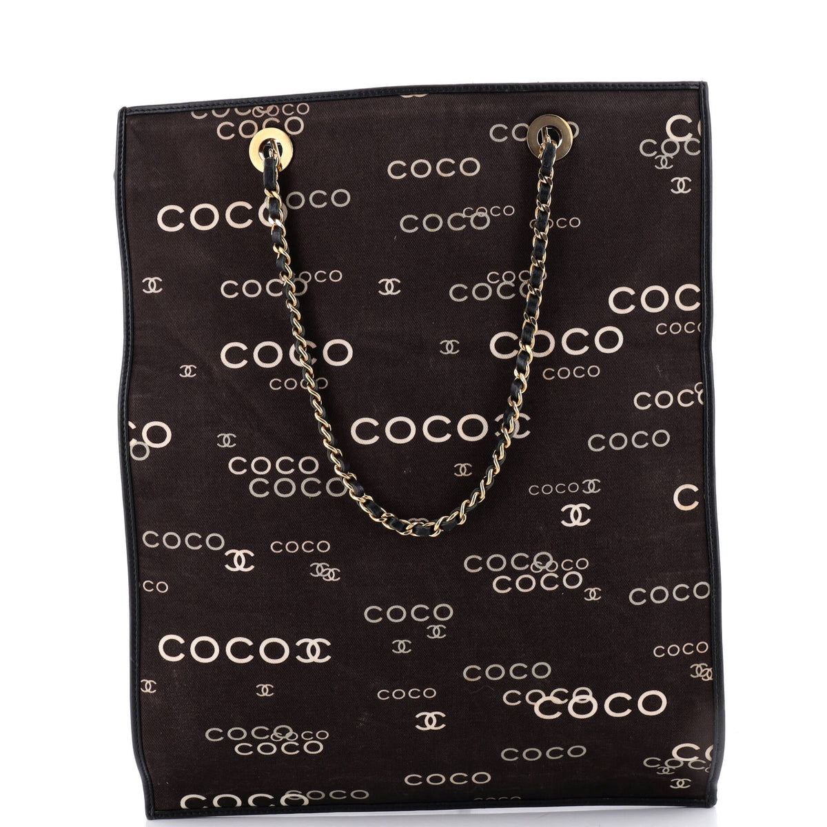 Chanel CHANEL Vintage Coco Chain Shopping Tote Printed Canvas Tall