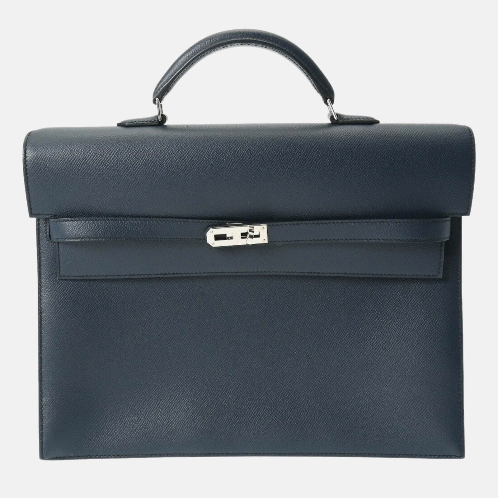 Herm?s Sac à main Kelly Depeche 34 en cuir Epsom bleu indigo