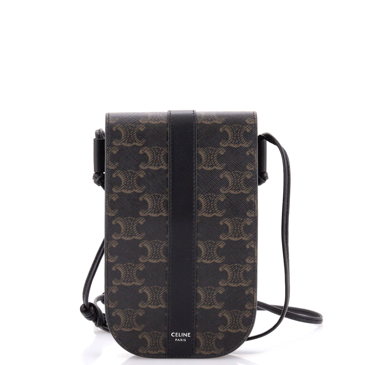 Celine CELINE Phone Pouch Crossbody Triomphe Coated Canvas with Leather
