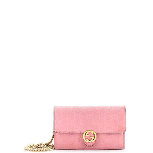 GUCCI Icon Wallet on Chain Guccissima Leather