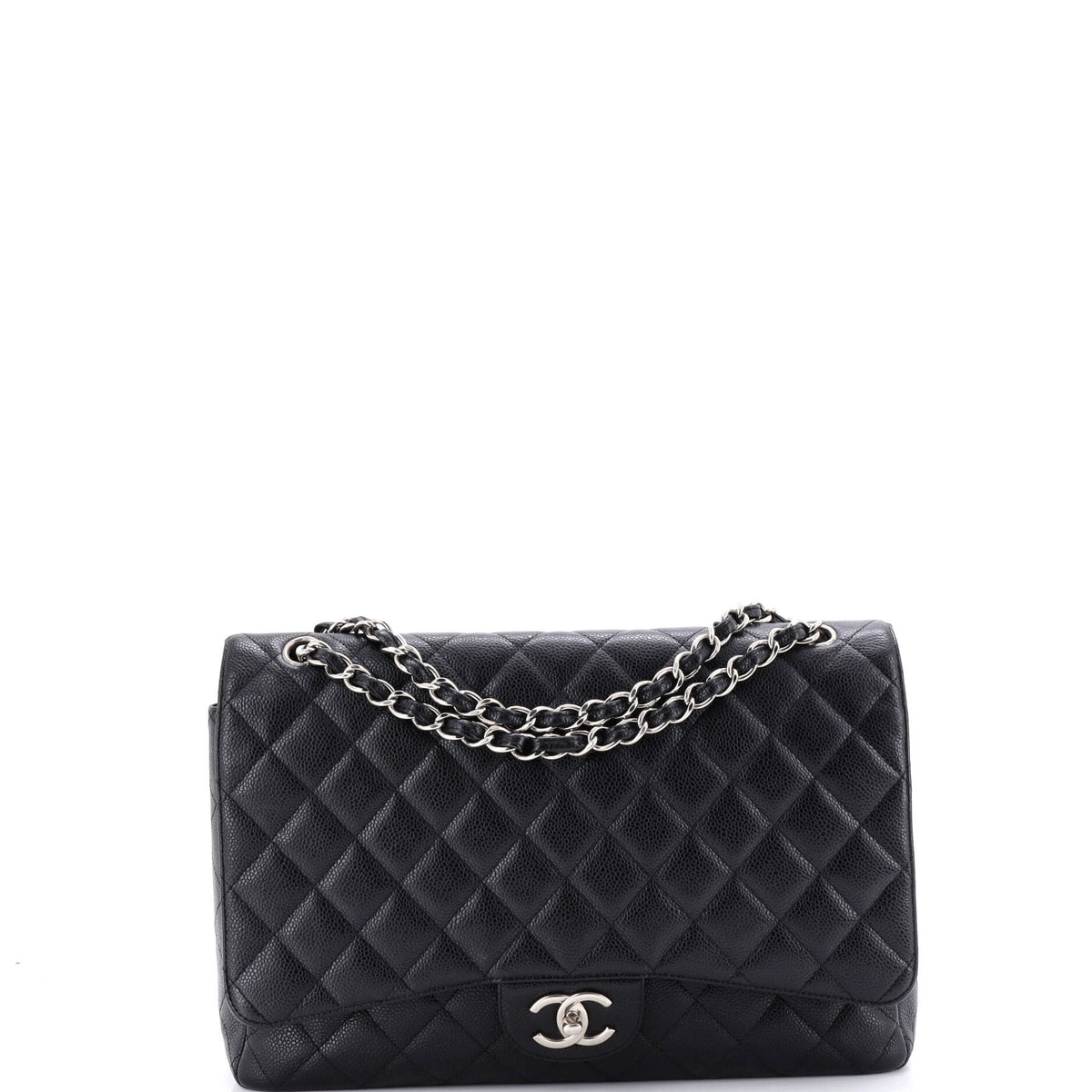 Chanel CHANEL Classic Double Flap Bag Quilted Caviar Maxi