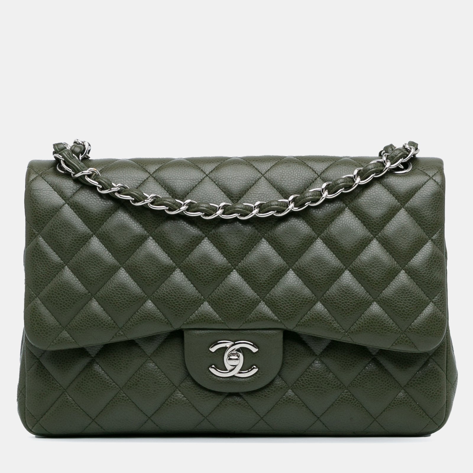 Chanel Jumbo Classic Caviar Tasche mit Doppelklappe