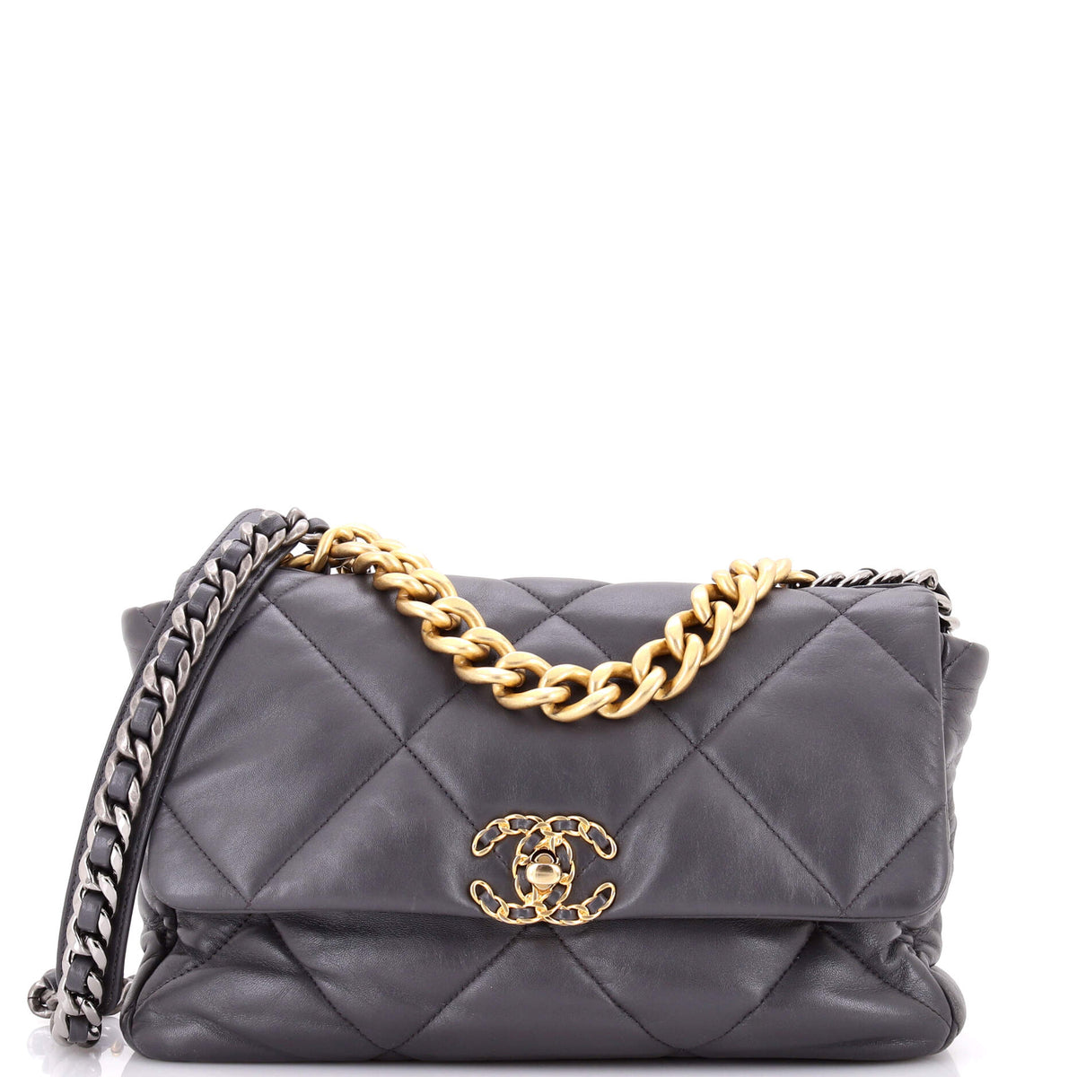 Chanel CHANEL 19 Flap Bag Quilted Leather Large